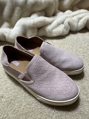 OluKai Quilted Slip-On Sneakers in Light Mauve